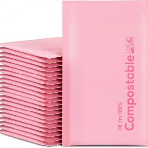  pink compostable kraft paper mailing bags