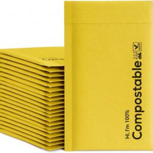 yellow compostable kraft paper mailing bags